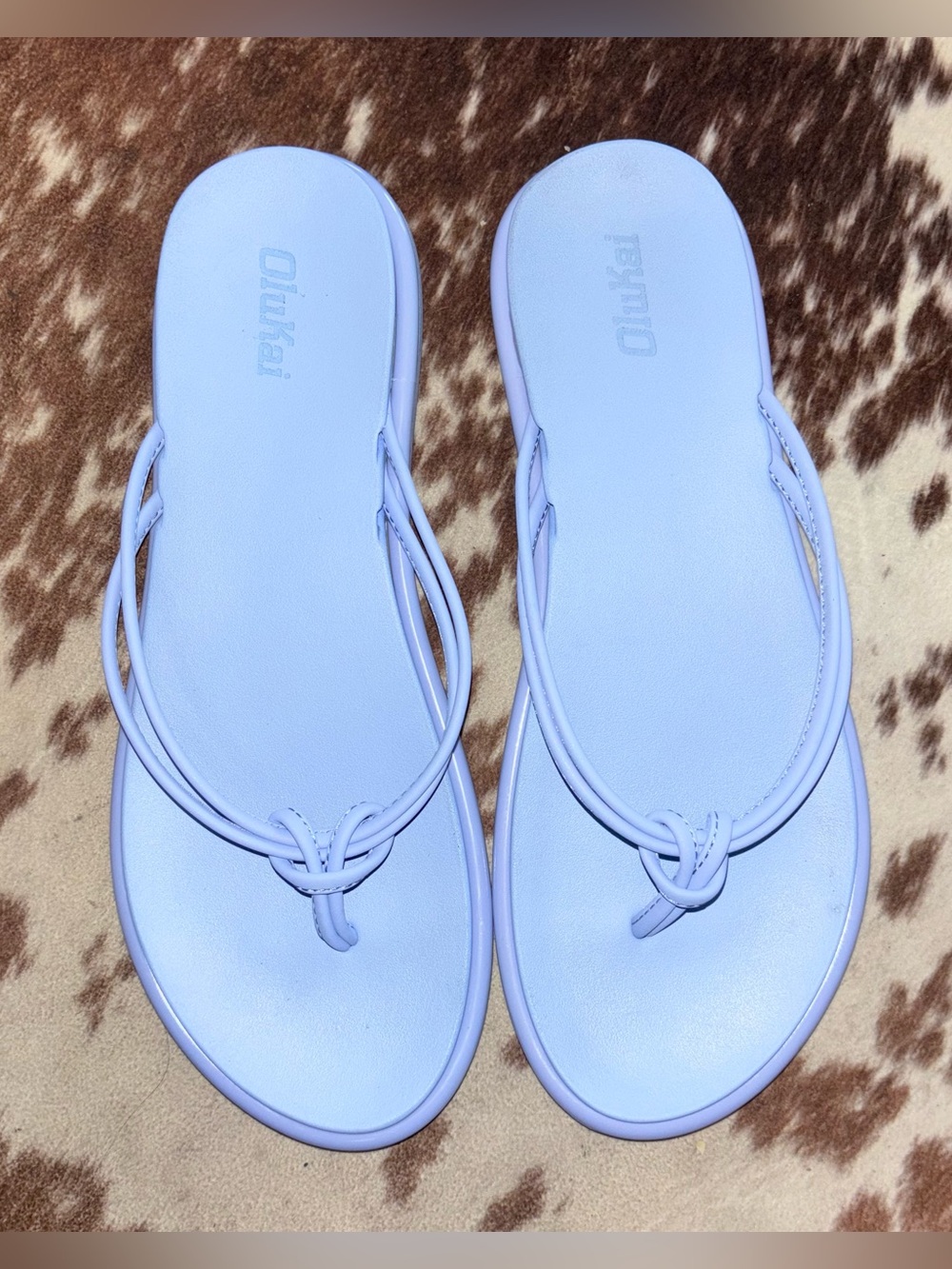 OluKai ‘Aka Water-Friendly Bikini Strap Sandals Cloud Blue  Women’s Size 8